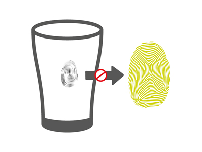 Fingerabdruck auf Trinkglas